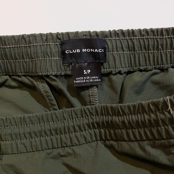 Club Monaco Green Ripstop Shorts - Picture 3 of 6